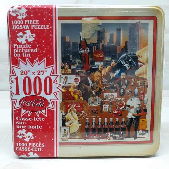 NOS Coca Cola Tin Box 1000 Piece 20 x 27 Puzzle In Collectors Tin - Picture 8 of 8